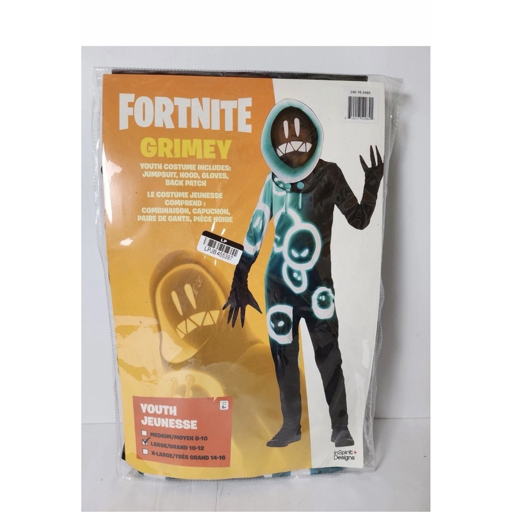 Fortnite Grimey Costume Youth Size Large 10-12 Halloween Cosplay Inspirit NEW
